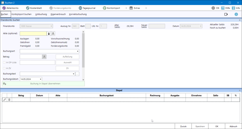 Screenshot der neuen Buchenmaske 2